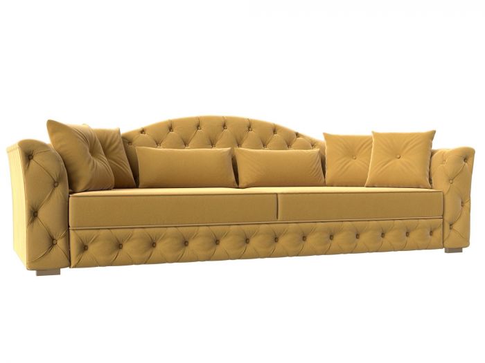 120335 Прямой диван Артис | Микровельвет | Желтый
