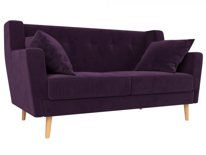108920 Прямой диван Брайтон 2 | Велюр | Фиолетовый
