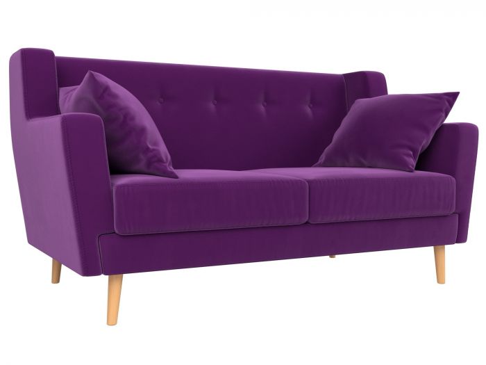 108928 Прямой диван Брайтон 2 | Микровельвет | Фиолетовый