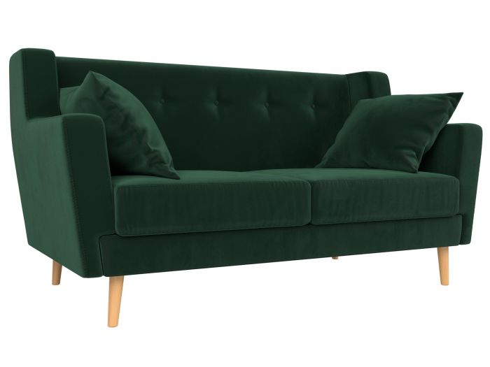 108917 Прямой диван Брайтон 2 | Велюр | Зеленый