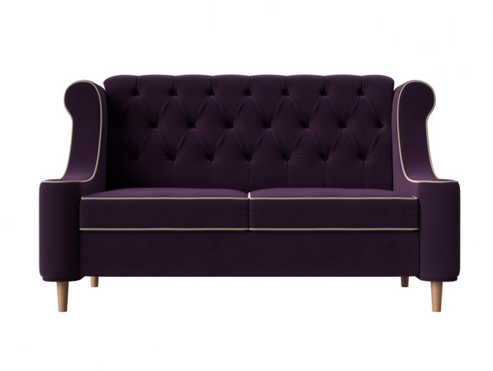 109376 Прямой диван Бронкс | Велюр | фиолетовый | бежевый