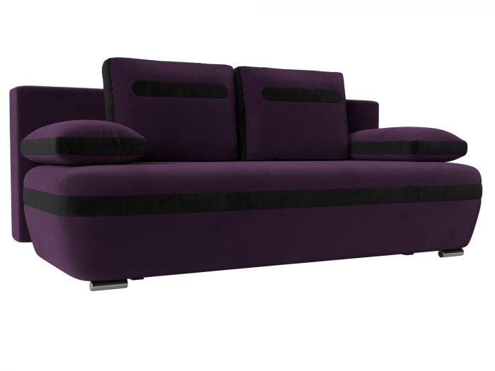 110628 Прямой диван Каир | Велюр | Фиолетовый | Черный