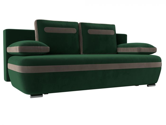 110631 Прямой диван Каир | Велюр | зеленый | коричневый
