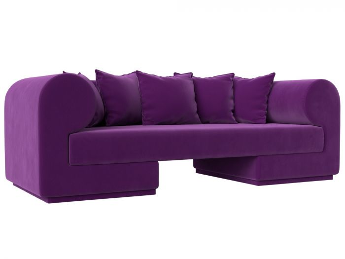 116298 Прямой диван Кипр | Микровельвет | Фиолетовый