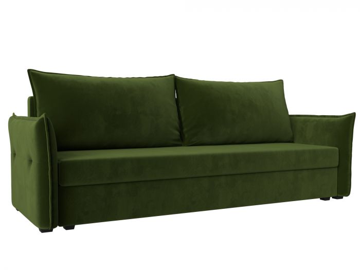 117166 Прямой диван Лига-004 | Микровельвет | Зеленый