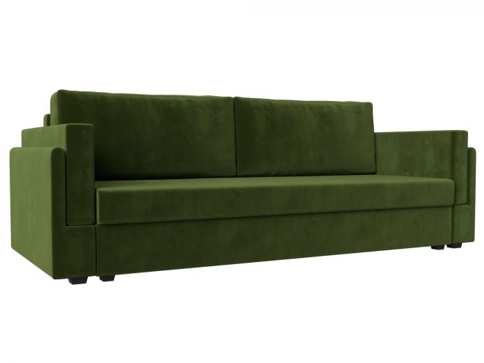 117303 Прямой диван Лига-007 | Микровельвет | Зеленый