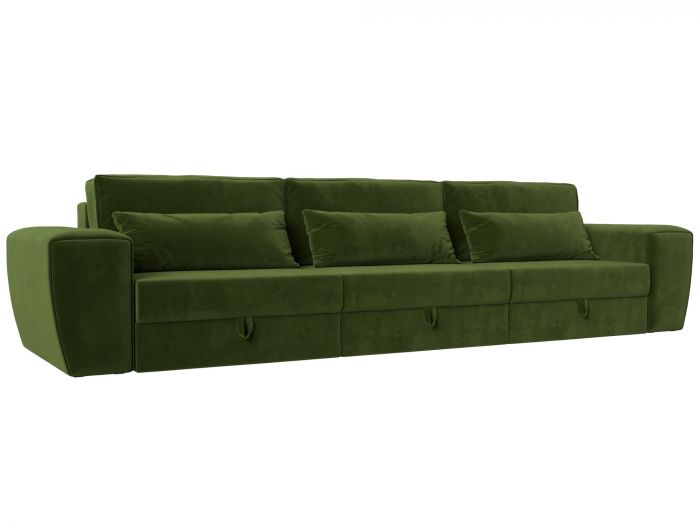 119043 Прямой диван Лига-008 Long | Микровельвет | Зеленый