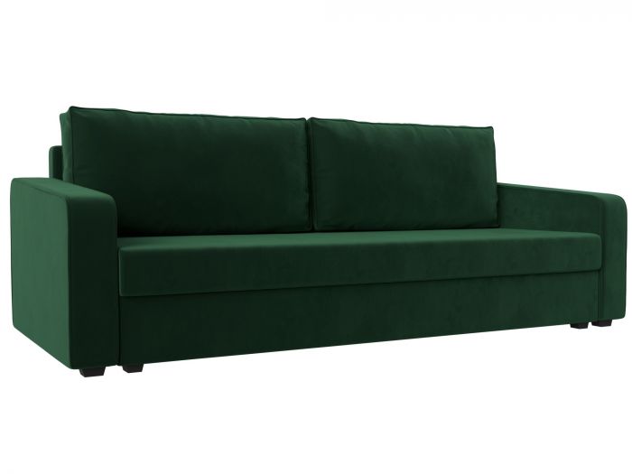 118043 Прямой диван Лига-009 | Велюр | Зеленый