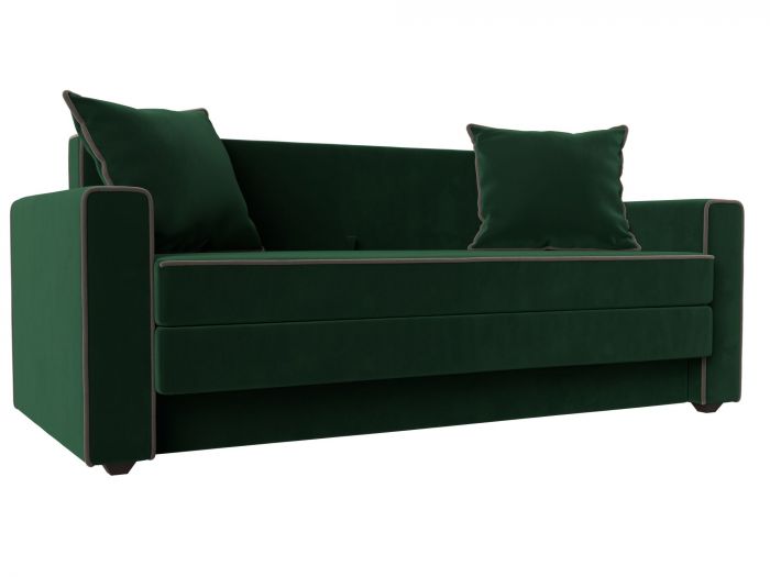 117539 Прямой диван Лига-012 | Велюр | Зеленый | Коричневый
