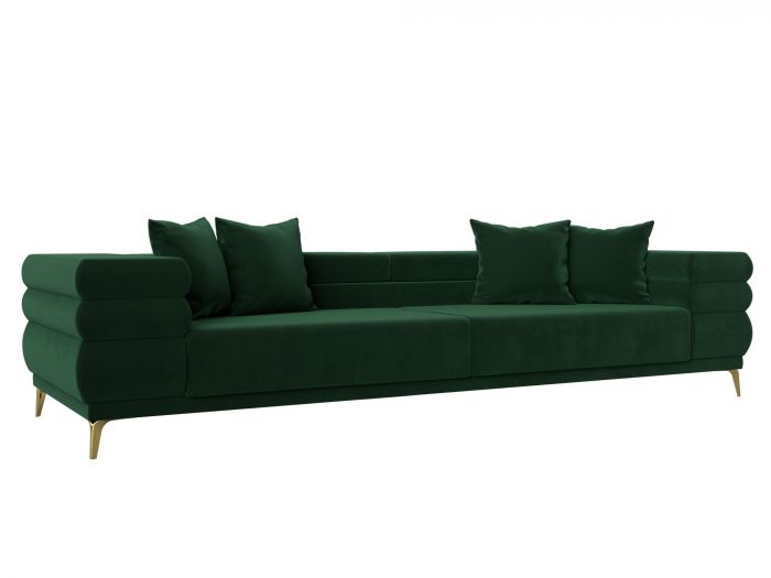 119117 Прямой диван Лига-021 | Велюр | Зеленый