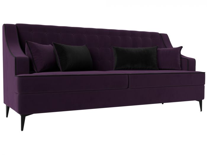 111900 Прямой диван Марк | Велюр | Фиолетовый | Черный