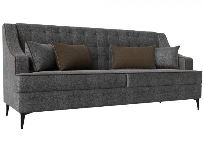 111918 Прямой диван Марк | Рогожка | Серый | коричневый