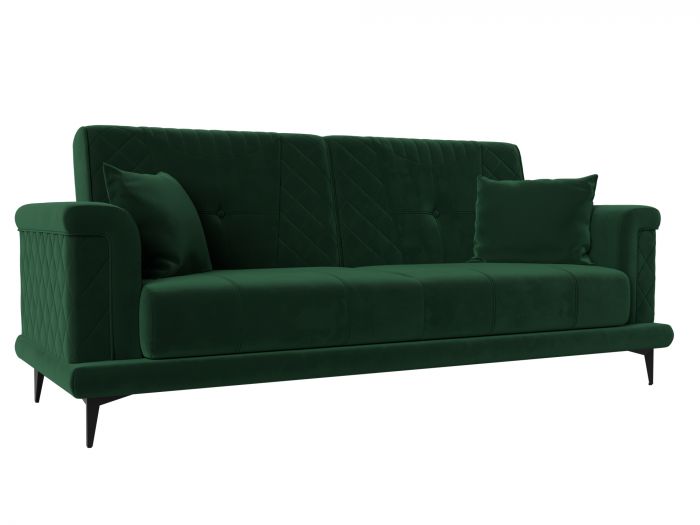 111927 Прямой диван Неаполь | Велюр | Зеленый
