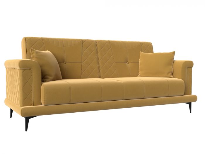 111937 Прямой диван Неаполь | Микровельвет | Желтый