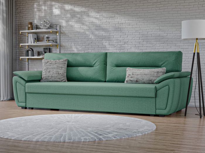 121555 Прямой диван Нэстор Лайт | Рогожка | Амур зеленый