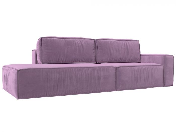116801 Прямой диван Прага модерн подлокотник справа | Микровельвет | Сиреневый