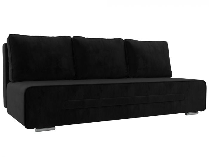 118673 Прямой диван Приам | Велюр | Черный
