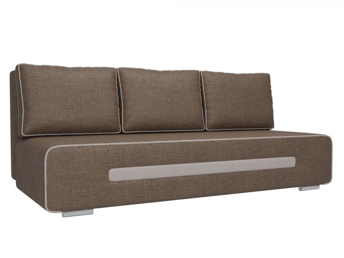 107411 Прямой диван Приам | Рогожка | Коричневый