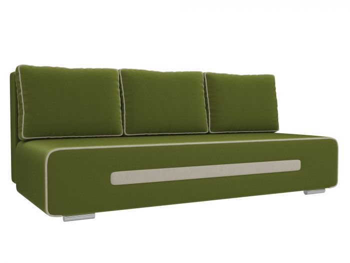 107404 Прямой диван Приам | Микровельвет | Зеленый