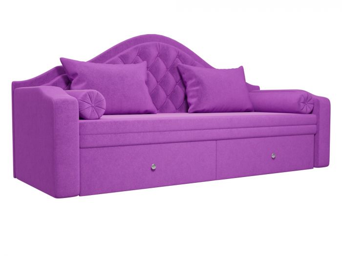 100571 Прямой диван софа Сойер | Микровельвет | Фиолетовый