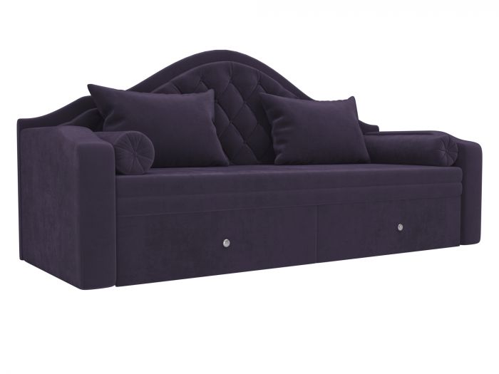 105720 Прямой диван софа Сойер | Велюр | Фиолетовый
