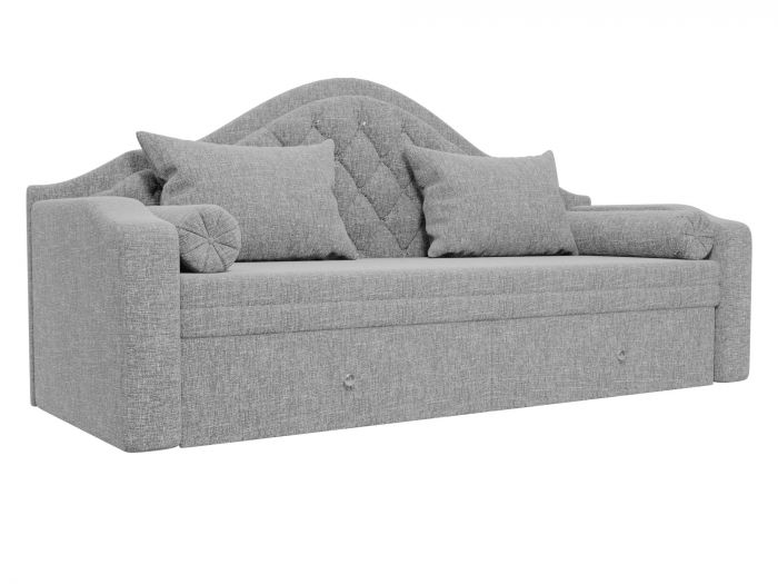 100585 Прямой диван софа Сойер | Рогожка | Серый