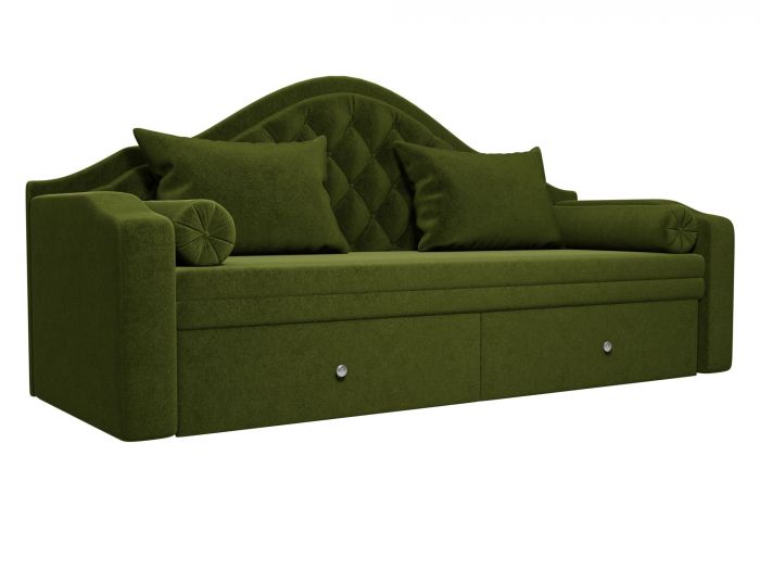 100569 Прямой диван софа Сойер | Микровельвет | Зеленый