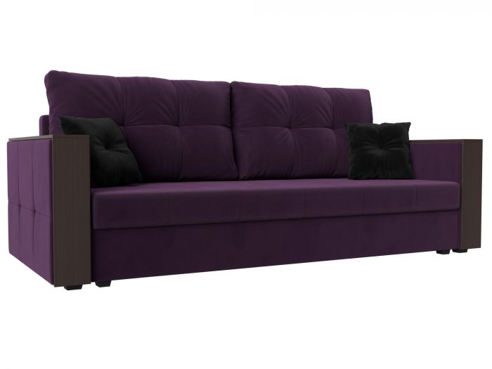 117216 Прямой диван Валенсия С | Велюр | Фиолетовый
