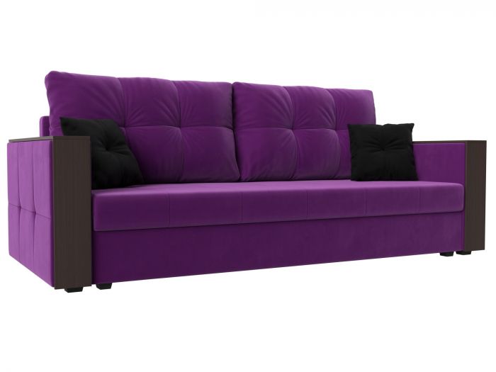 117225 Прямой диван Валенсия С | Микровельвет | Фиолетовый