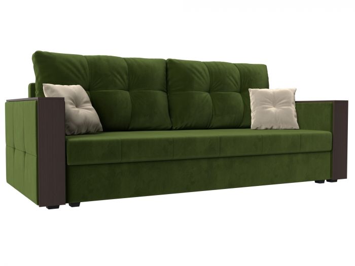 117221 Прямой диван Валенсия С | Микровельвет | Зеленый
