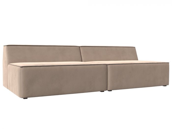 119362 Прямой модульный диван Монс | Велюр | Бежевый | Коричневый