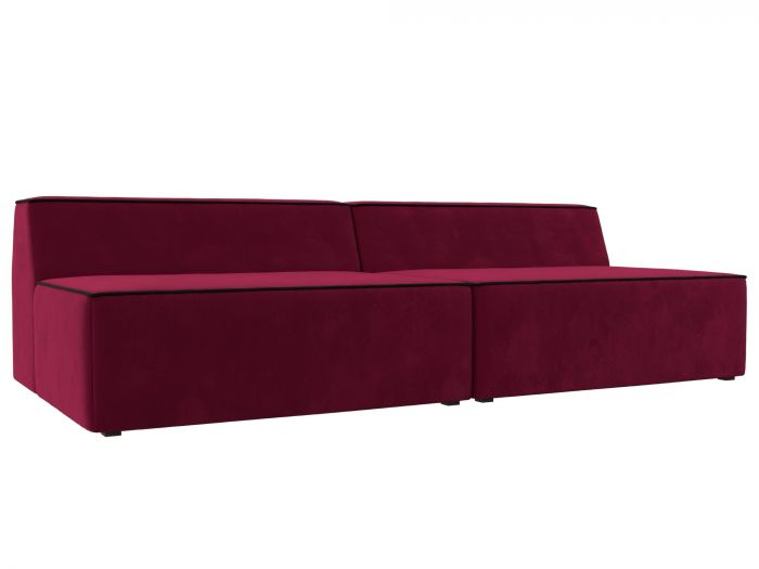119380 Прямой модульный диван Монс | Микровельвет | Бордовый | Черный