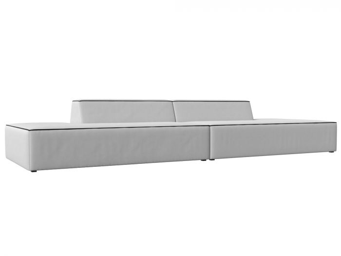 119660 Прямой модульный диван Монс Лофт | Экокожа | Белый | Черный