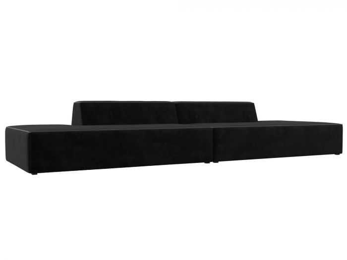 119626 Прямой модульный диван Монс Лофт | Велюр | черный | серый