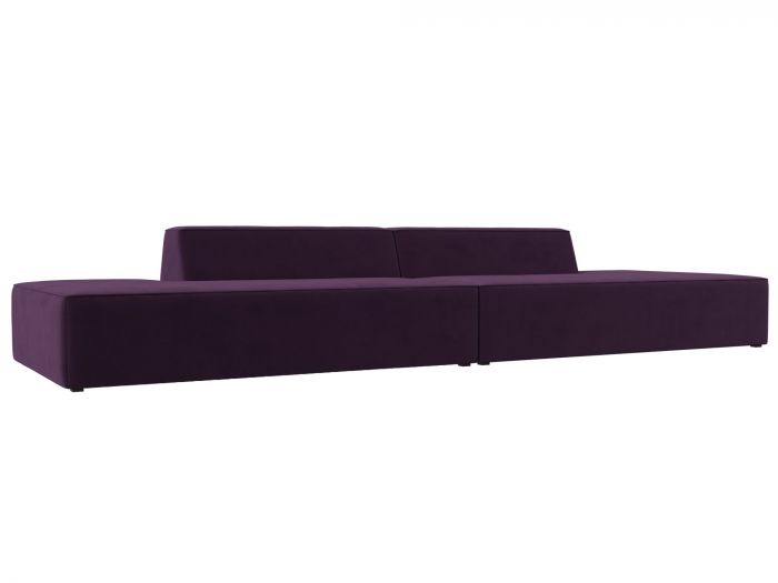119617 Прямой модульный диван Монс Лофт | Велюр | Фиолетовый