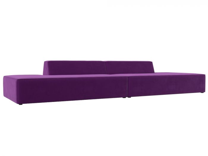 119634 Прямой модульный диван Монс Лофт | Микровельвет | Фиолетовый