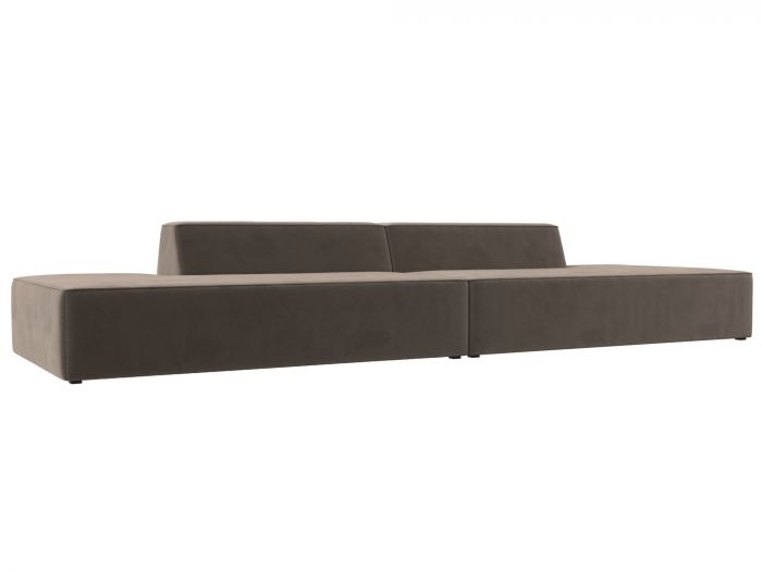 119615 Прямой модульный диван Монс Лофт | Велюр | Коричневый