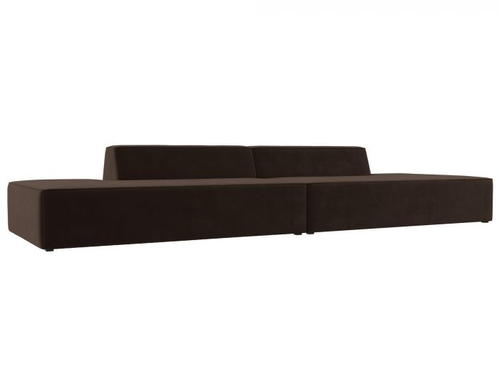 119630 Прямой модульный диван Монс Лофт | Микровельвет | Коричневый