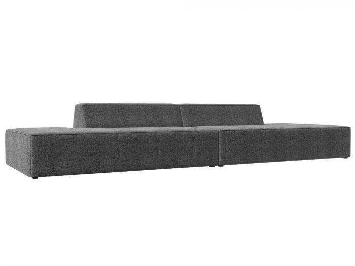 119647 Прямой модульный диван Монс Лофт | Рогожка | Серый