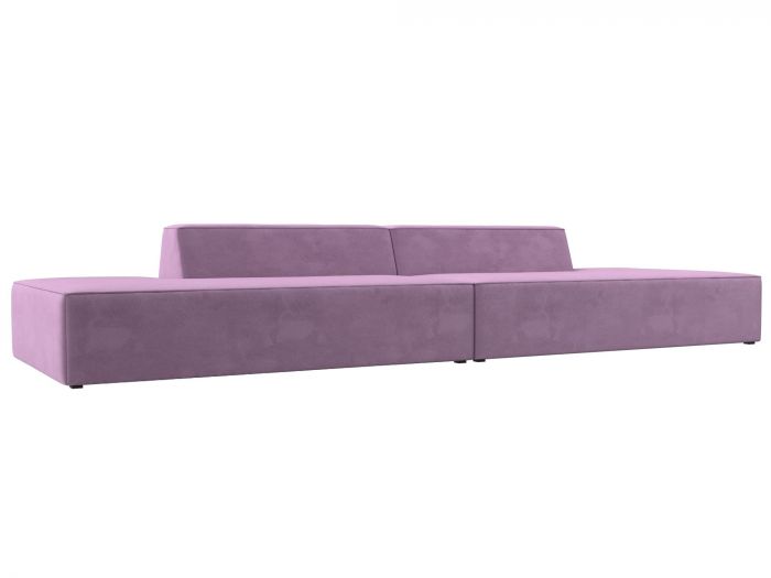 119633 Прямой модульный диван Монс Лофт | Микровельвет | Сиреневый