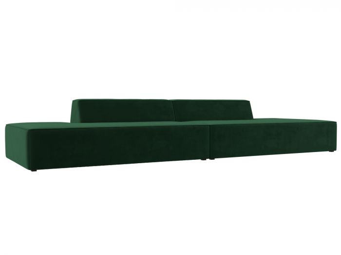 119614 Прямой модульный диван Монс Лофт | Велюр | Зеленый