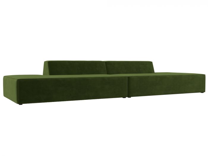 119629 Прямой модульный диван Монс Лофт | Микровельвет | Зеленый