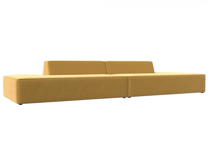 119631 Прямой модульный диван Монс Лофт | Микровельвет | Желтый
