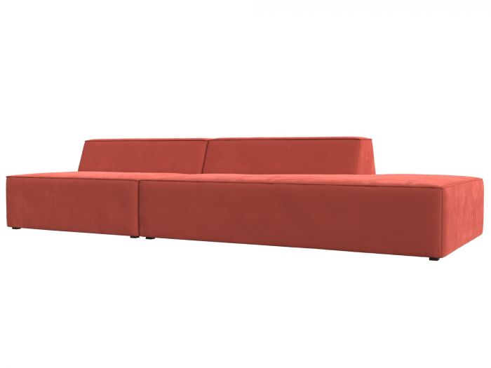 119471 Прямой модульный диван Монс Модерн правый | Микровельвет | Коралловый