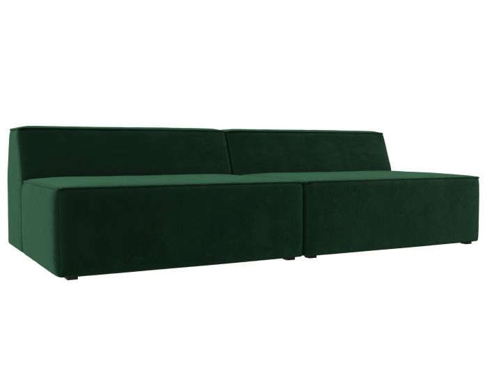 119357 Прямой модульный диван Монс | Велюр | Зеленый