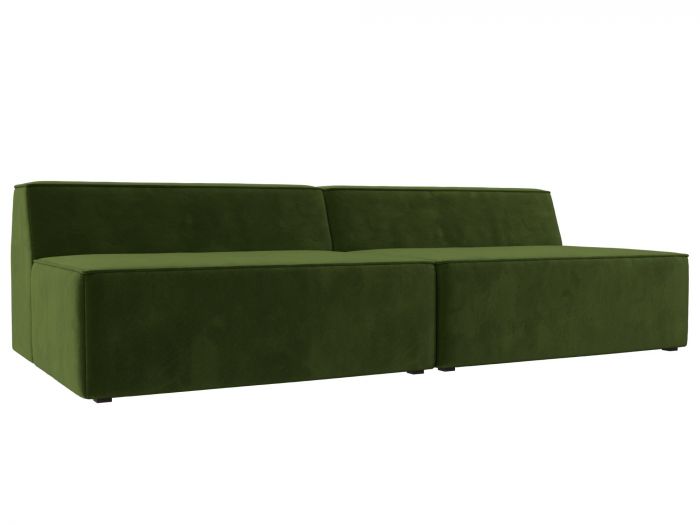 119372 Прямой модульный диван Монс | Микровельвет | Зеленый
