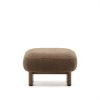 Пуф Cabana Taupe Boucle с ножками в отделке орех 65x55,4 - 3