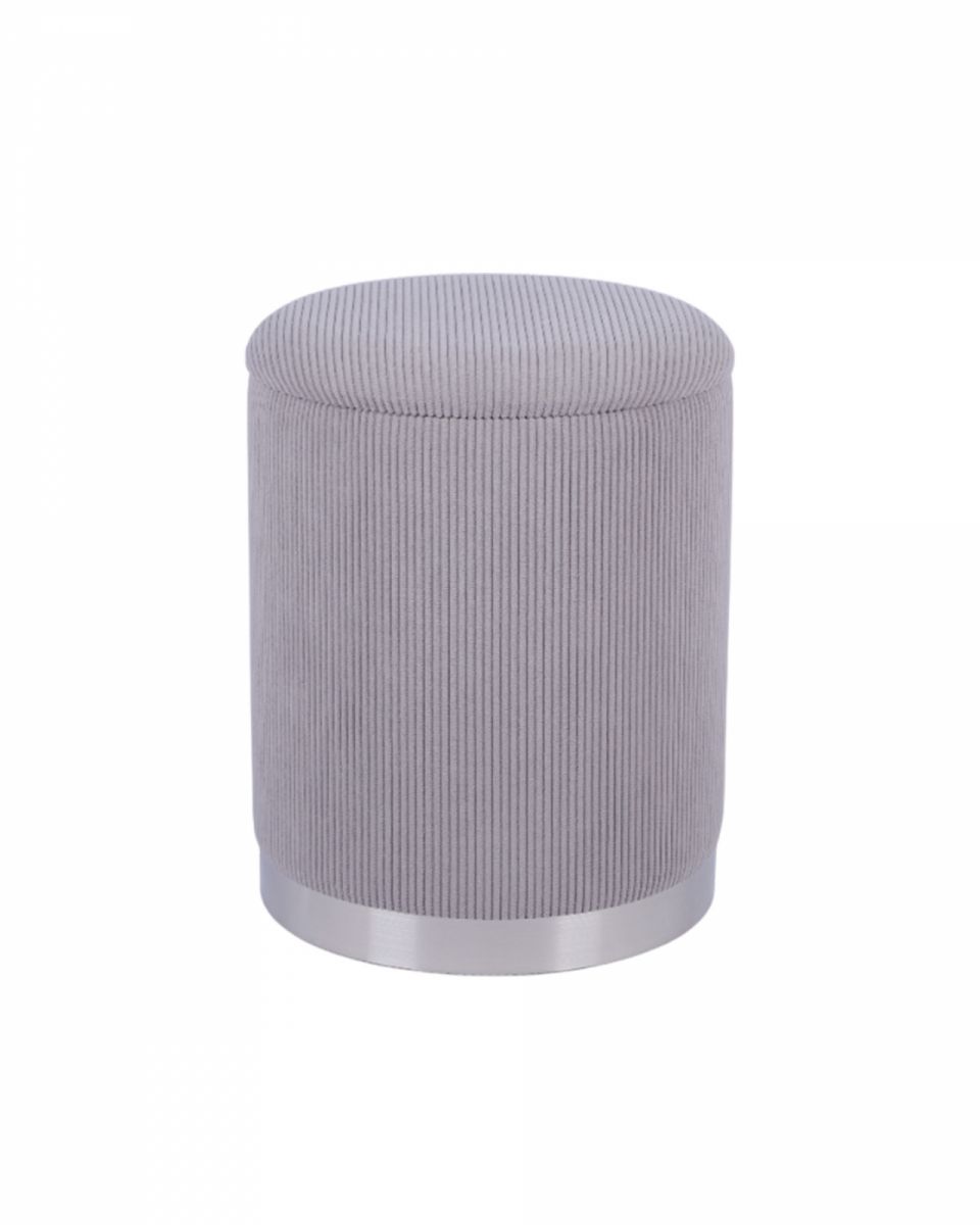 Пуф Эмили с ящиком серебро вельвет серый
