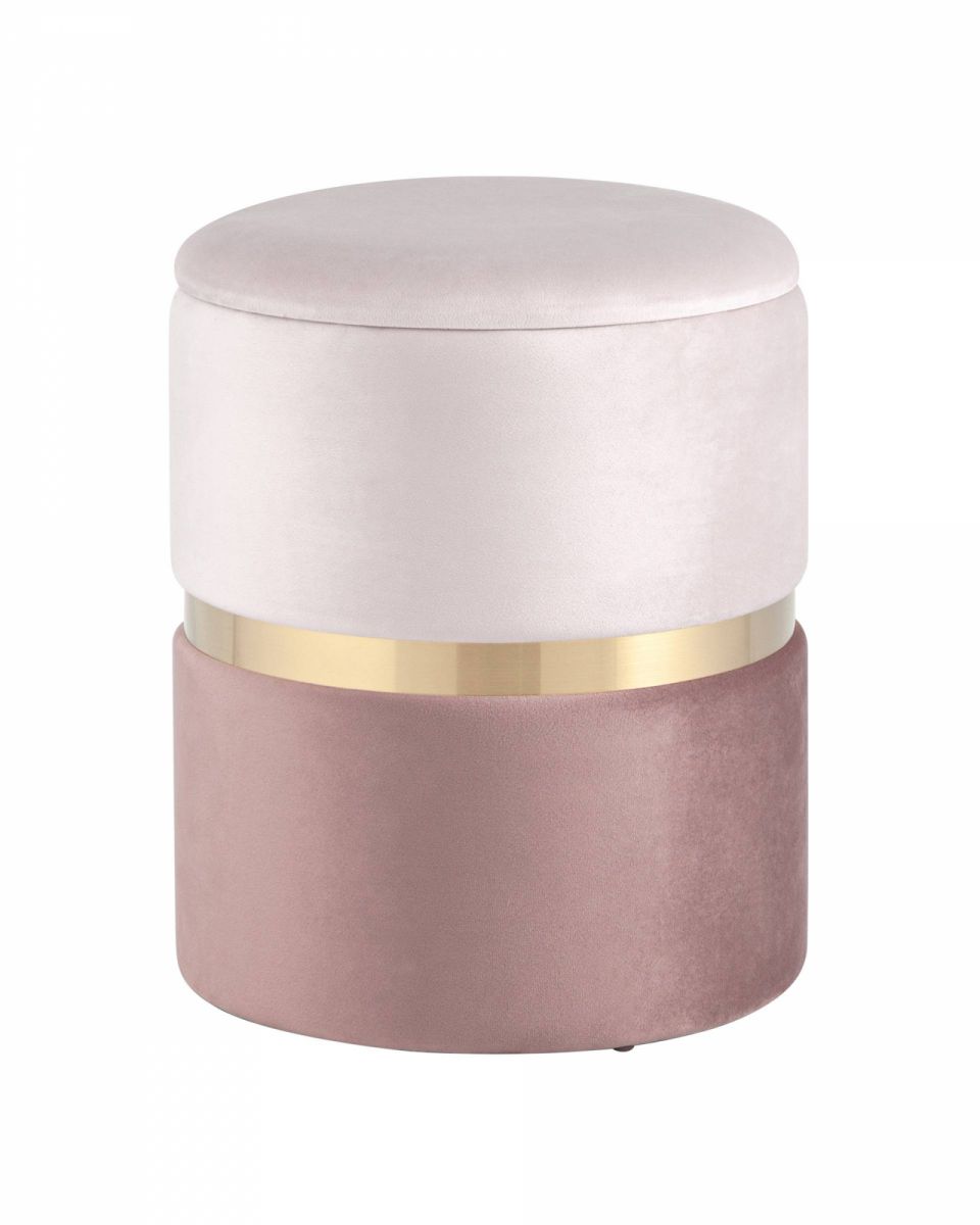 Пуф Кэрри с ящиком велюр розовый