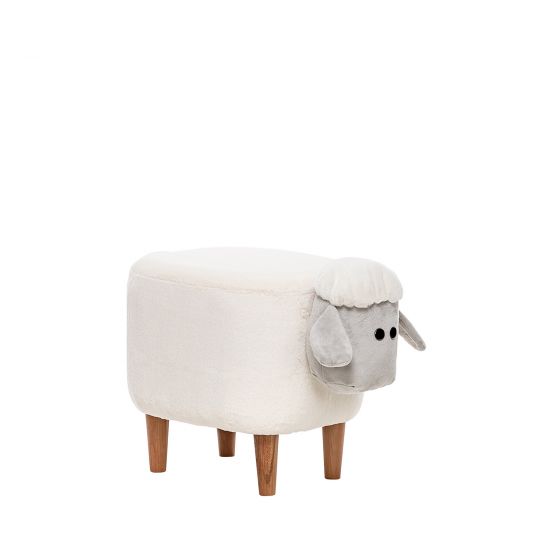 Пуф Leset Lamb COMBI Молочный, компаньон серый, Бук